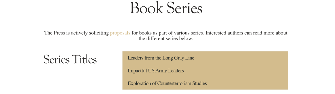 Submit to one of the Press’s Series